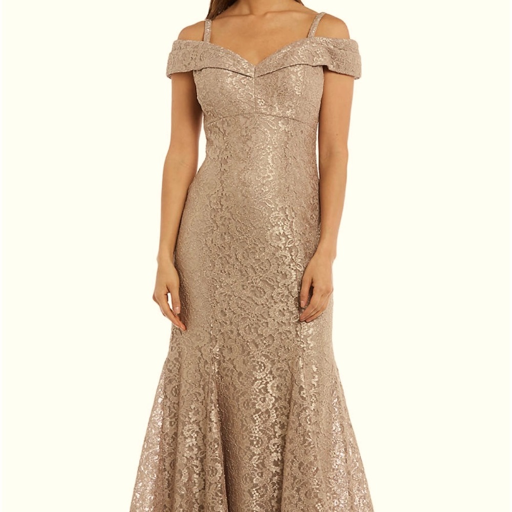 NWT Women’s Formal Dress 16W RM Richards Lace Mermaid Champagne Gown